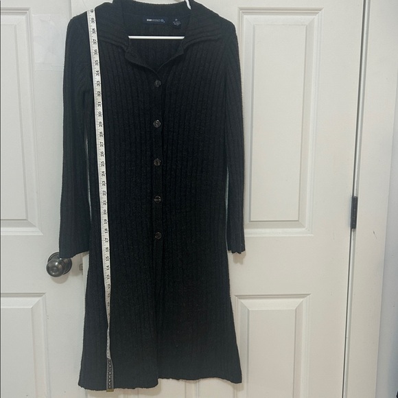 Blue Asphalt Knit Ribbed Long Sleeve Sweater Dress size medium grey button down - Picture 6 of 6